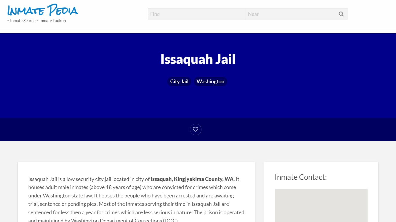 Issaquah Jail – Inmate Pedia – Inmate Search – Inmate Lookup