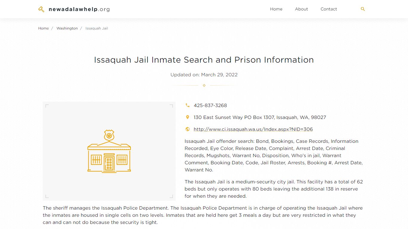 Issaquah Jail Inmate Search, Visitation, Phone no ...